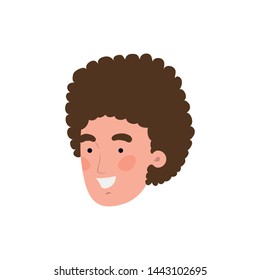 head of young man smiling on white background