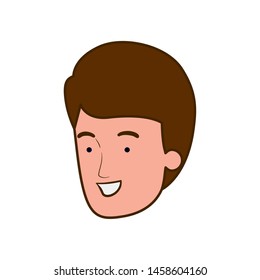 head of young man smiling on white background
