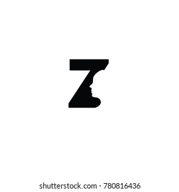 head z  font logo flat vector template