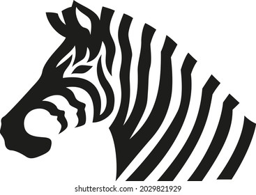 Head of Zebra with Negative Space As Silhouette of Human Head 
