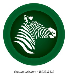 The Head Of Zebra Vector Illustration. Abstract Portrait Of Zebra Isolated On White Background. Zebra Head EPS Vector