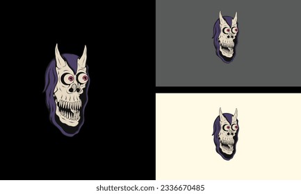 head zombie with horn vector icon design