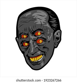 Head Zombie Monster Design Scary