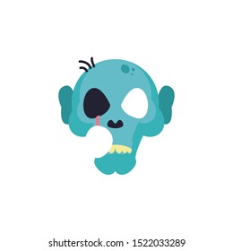 head of zombie in white background vector illustration design