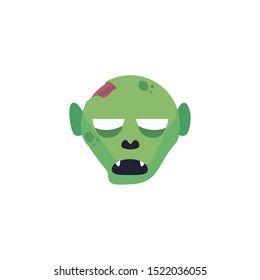 head of zombie in white background vector illustration design