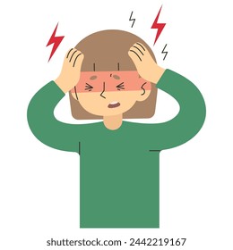 Headache 6 cute on a white background, vector illustration.
