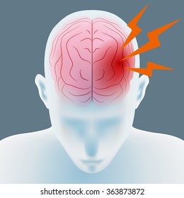 Headache, Cerebral Hemorrhage, Brain Stroke, Image Illustration