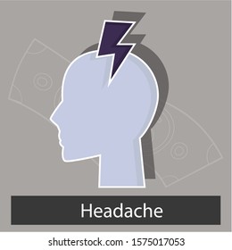 Headache concept. Creative idea design. Flat vector illustration for template, web site, brochure or presentation.