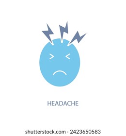 headache concept line icon. Simple element illustration. headache concept outline symbol design.
