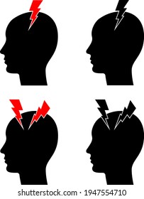 Dolor de cabeza Icono de dolor continuo, dolor en la ilustración del vector de la cabeza