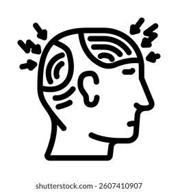 headache diagnosis neurologist line icon vector. headache diagnosis neurologist sign. isolated contour symbol black illustration