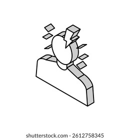 headache disease symptom isometric icon vector. headache disease symptom sign. isolated symbol illustration