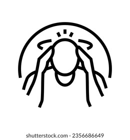 headache dizziness disease symptom line icon vector. headache dizziness disease symptom sign. isolated contour symbol black illustration