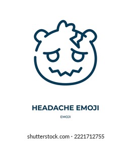 Headache emoji icon. Linear vector illustration from emoji collection. Outline headache emoji icon vector. Thin line symbol for use on web and mobile apps, logo, print media.