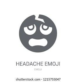 Headache emoji icon. Trendy Headache emoji logo concept on white background from Emoji collection. Suitable for use on web apps, mobile apps and print media.