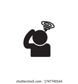 Headache in flat icon. illustration related to Coronavirus prevention tips. Vector illustration to avoid Coronavirus.