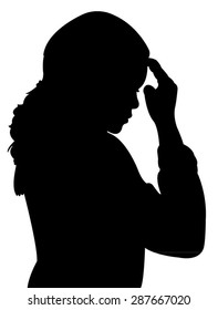 headache, girl holding her head