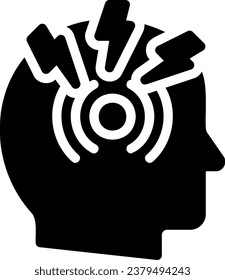 vector de ilustración de icono de glifo de cefalea