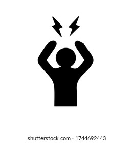 Headache Glyph Icon Silhouette Symbol Anger Stock Vector (Royalty Free ...