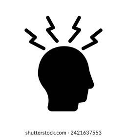 Headache, Healthcare Flat Icon Logo Illustration. Healthcare Icon-set. Suitable For Web Design, Logo, App.