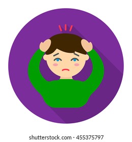 Headache icon cartoon. Single sick icon from the big ill, disease collection.