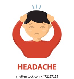 Headache icon cartoon. Single sick icon from the big ill, disease set.