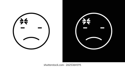 Headache icon icon concept stroke on white background