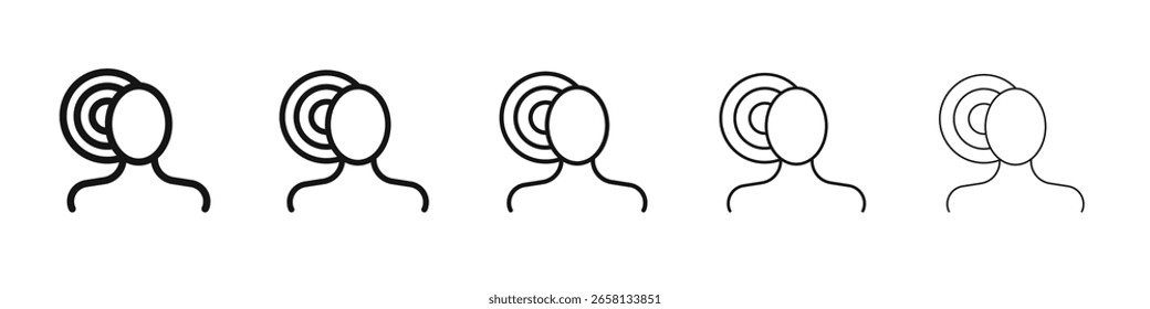 Logotipo de conjunto de ilustración plana de icono de dolor de cabeza