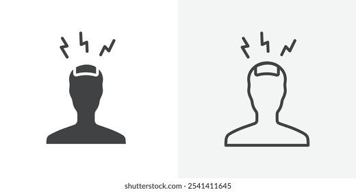 Headache icon flat and simple set design