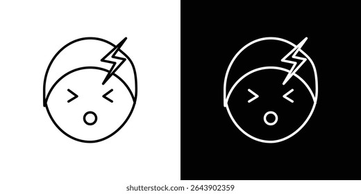 Headache icon Graphic vector set for ui design
