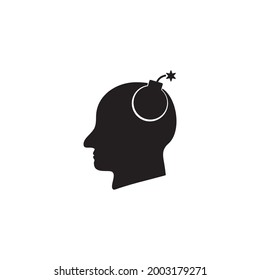 Icono de dolor de cabeza, Head se siente como la explosión de la ilustración vectorial de icono.