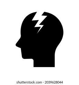 headache icon isolated on white background. icon vector.