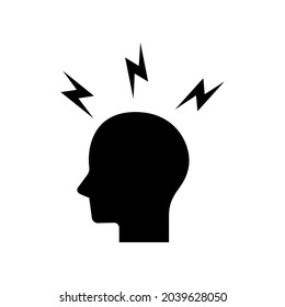 icono de dolor de cabeza aislado en fondo blanco. vector de icono.