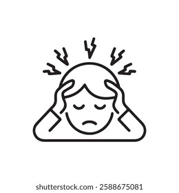 Headache icon isolated on white background vector illustration