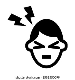 headache icon isolated sign symbol vector illustration - high quality black style vector icons
