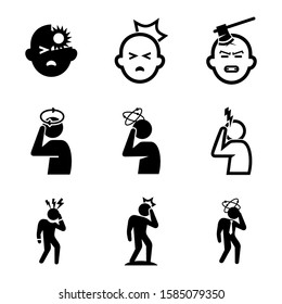 headache icon isolated sign symbol vector illustration - Collection of high quality black style vector icons
