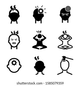 headache icon isolated sign symbol vector illustration - Collection of high quality black style vector icons
