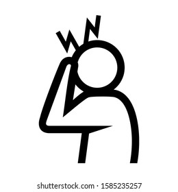 headache icon isolated sign symbol vector illustration - high quality black style vector icons
