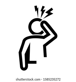 headache icon isolated sign symbol vector illustration - high quality black style vector icons
