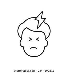 Headache icon. isolated vector icon.