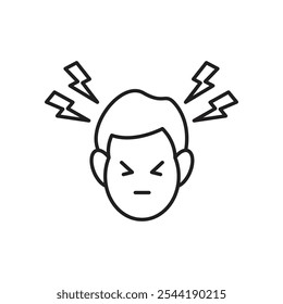 Headache icon. isolated vector icon. icon. isolated vector icon.