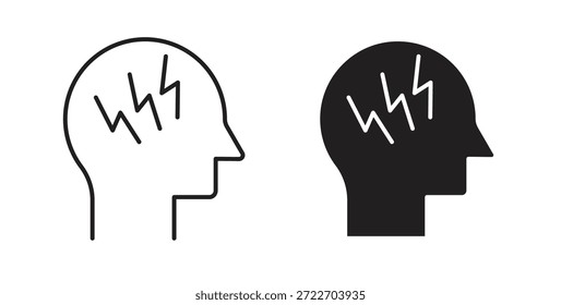Icono de dolor de cabeza Ilustración vectorial aislada. Pictograma de Vector para Web y App