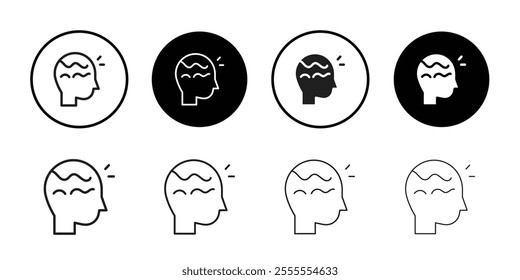 Headache icon icon Line Art Logo set
