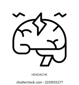 headache icon. Line Art Style Design Isolated On White Background