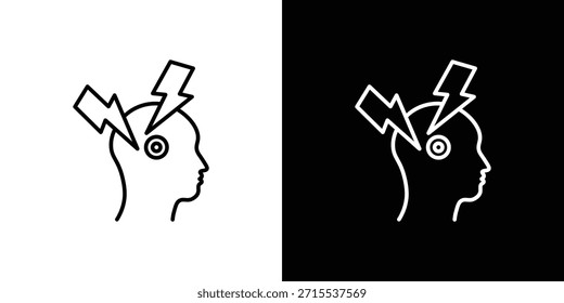 Icono de dolor de cabeza en diseño de línea. Iconos de trazo editables.