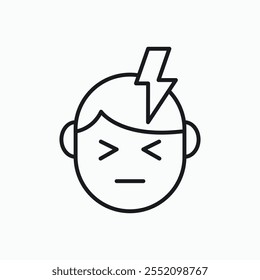 Headache icon. line style vector icon.