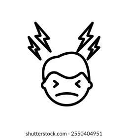 Headache icon icon linear logo isolated