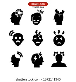 headache icon or logo isolated sign symbol vector illustration - Collection of high quality black style vector icons
