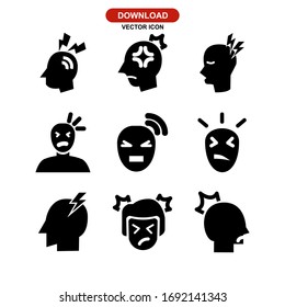 headache icon or logo isolated sign symbol vector illustration - Collection of high quality black style vector icons

