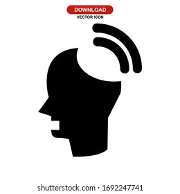Icono de cefalea o logotipo símbolo de signo aislado ilustración vectorial - iconos vectoriales de estilo negro de alta calidad
